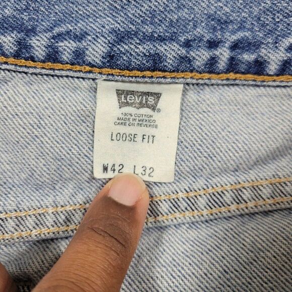 Vintage Levis 545 Jeans Mens 42x32 Blue Denim Loose Fit Tapered Medium Wash - Picture 5 of 13